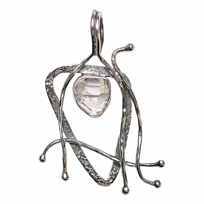 Designový přívěsek Herkimer diamant stříbro Ag 925 P2415 - 3