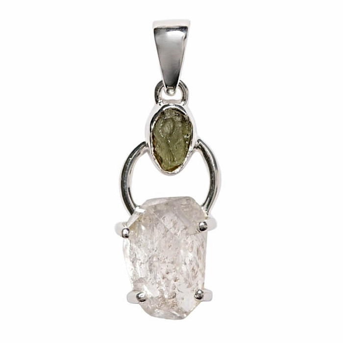 Designový přívěsek Herkimer diamant stříbro Ag 925 P344 - 2