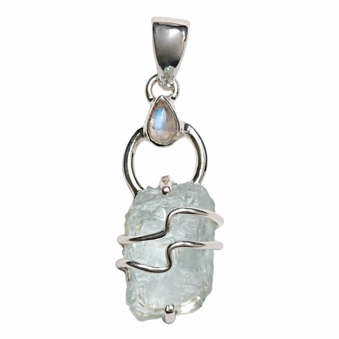 Designový přívěsek akvamarín stříbro Ag 925 P290 - 2