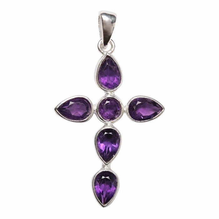 Designový přívěsek ametyst stříbro Ag 925 P517 - 2