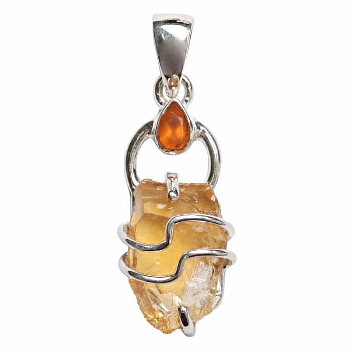 Designový přívěsek citrín stříbro Ag 925 P297 - 2