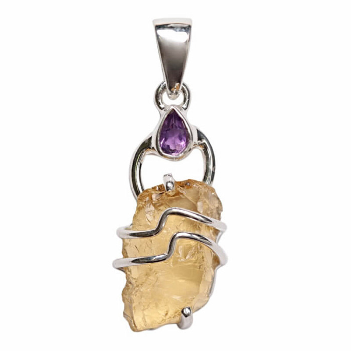 Designový přívěsek citrín stříbro Ag 925 P308 - 2