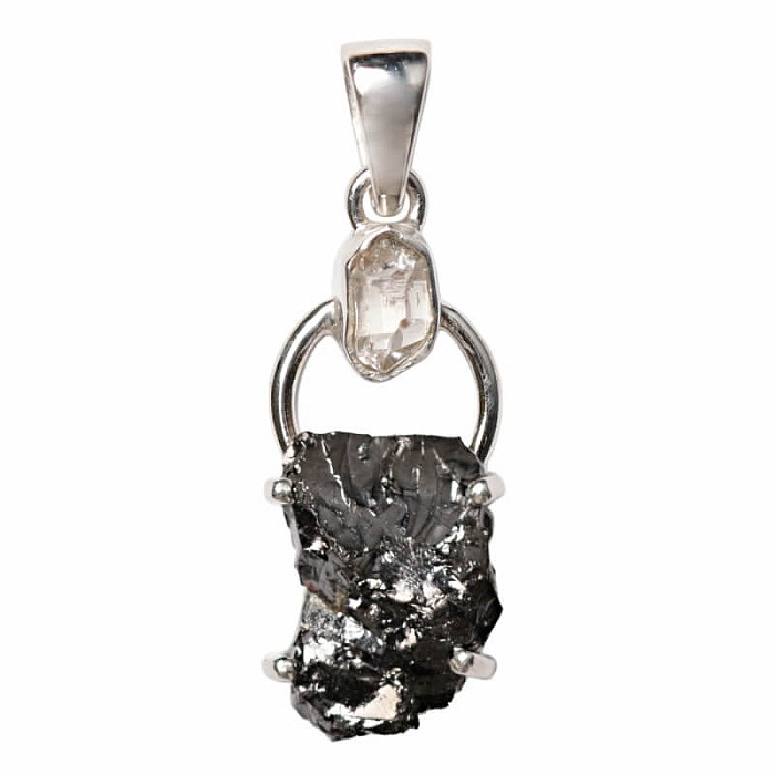 Designový přívěsek hematit surový stříbro Ag 925 P351 - 2