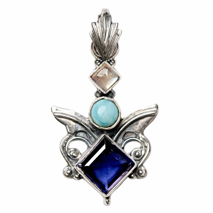 Designový přívěsek iolit stříbro Ag 925 P2203 - 2