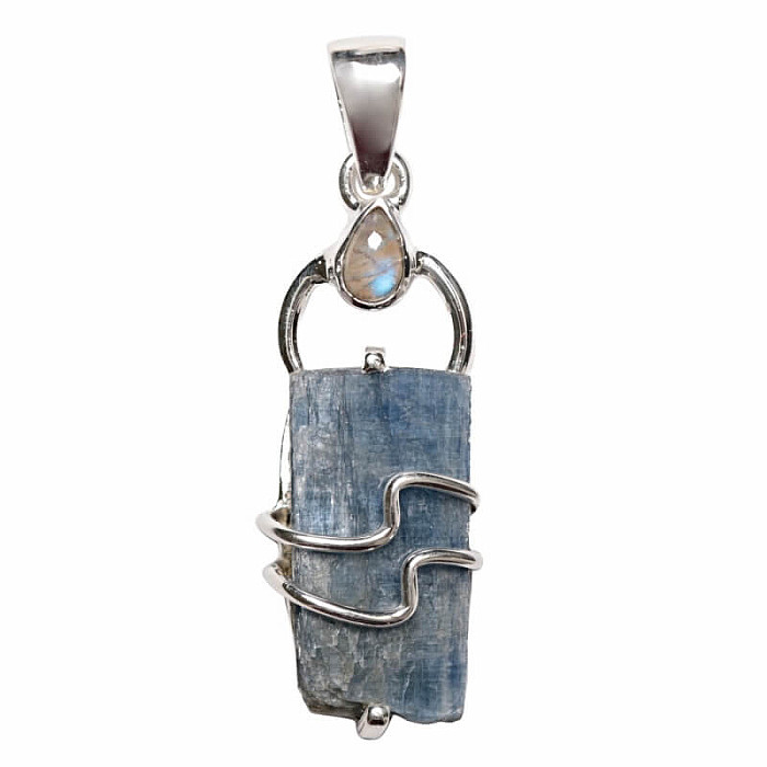 Designový přívěsek kyanit modrý surový stříbro Ag 925 P293 - 2