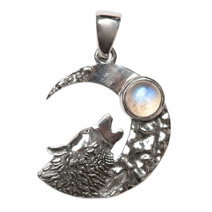 Designový přívěsek měsíční kámen duhový stříbro Ag 925 P254 - 2