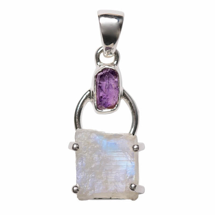 Designový přívěsek měsíční kámen duhový stříbro Ag 925 P329 - 2