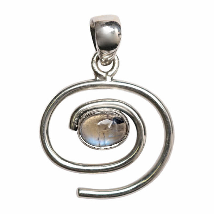Designový přívěsek měsíční kámen duhový stříbro Ag 925 P474 - 1
