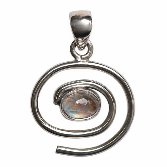 Designový přívěsek měsíční kámen duhový stříbro Ag 925 P475 - 1