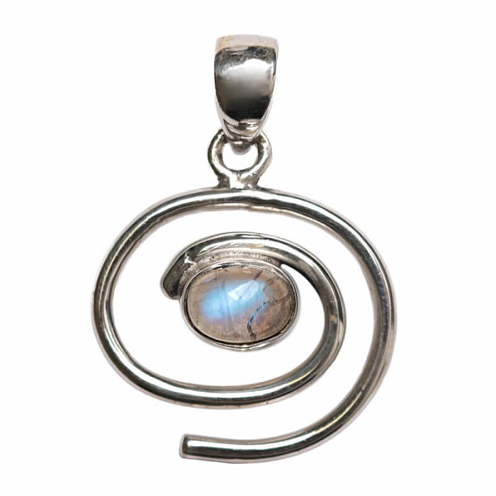 Designový přívěsek měsíční kámen duhový stříbro Ag 925 P479 - 1