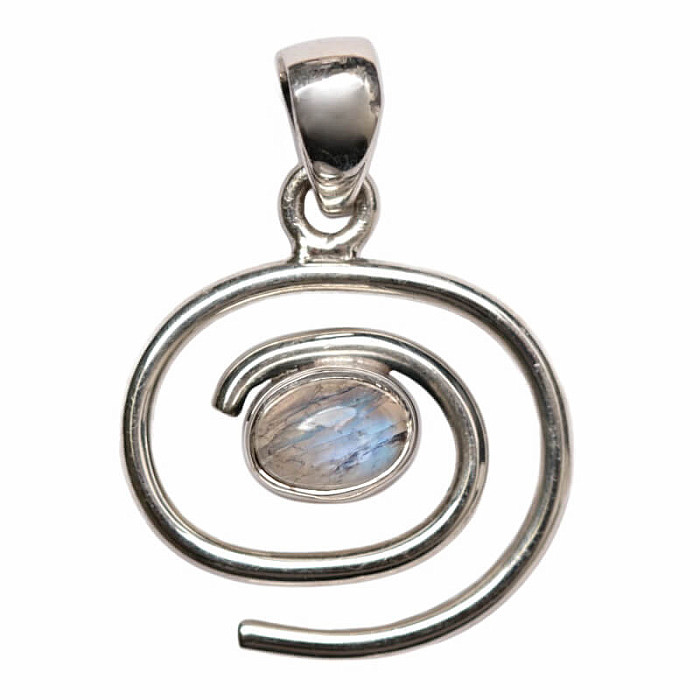 Designový přívěsek měsíční kámen duhový stříbro Ag 925 P487 - 1