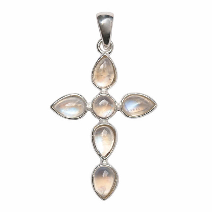 Designový přívěsek měsíční kámen duhový stříbro Ag 925 P506 - 2