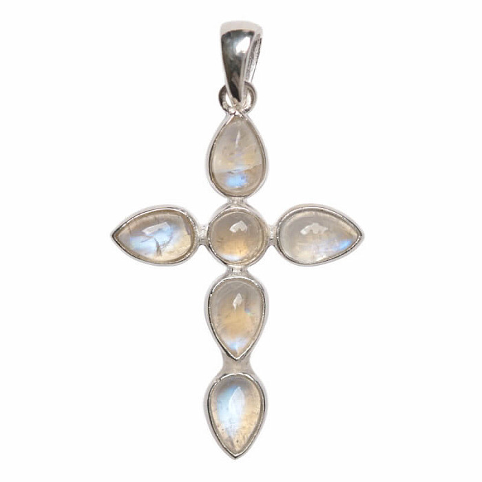 Designový přívěsek měsíční kámen duhový stříbro Ag 925 P511 - 2