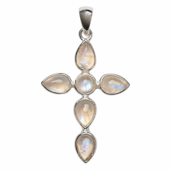 Designový přívěsek měsíční kámen duhový stříbro Ag 925 P512 - 2