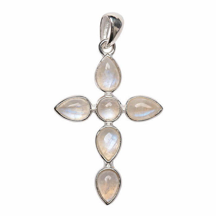 Designový přívěsek měsíční kámen duhový stříbro Ag 925 P514 - 2