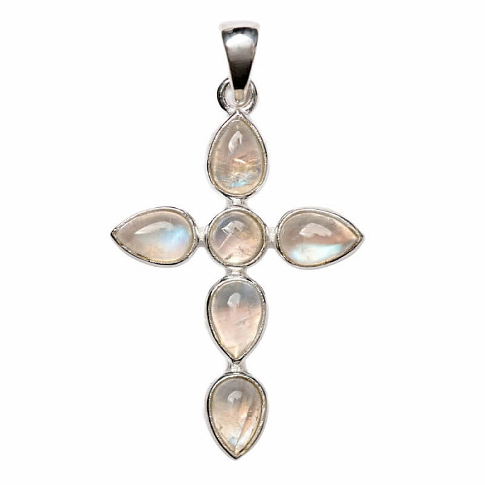 Designový přívěsek měsíční kámen duhový stříbro Ag 925 P516 - 2