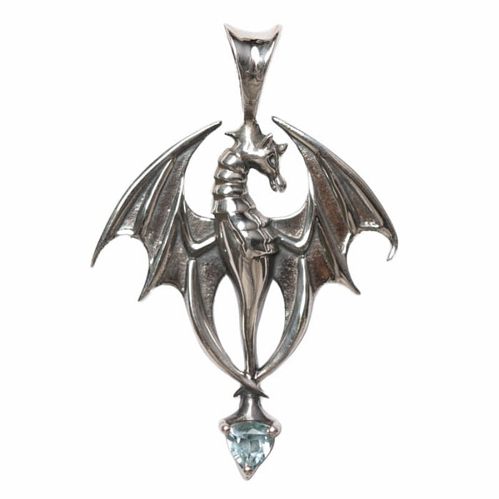 Designový přívěsek modrý topaz broušený stříbro Ag 925 P118 - 3 cm