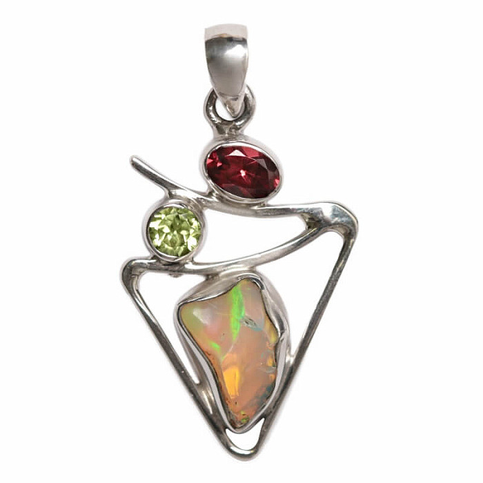 Designový přívěsek opál etiopský surový stříbro Ag 925 P162 - 2