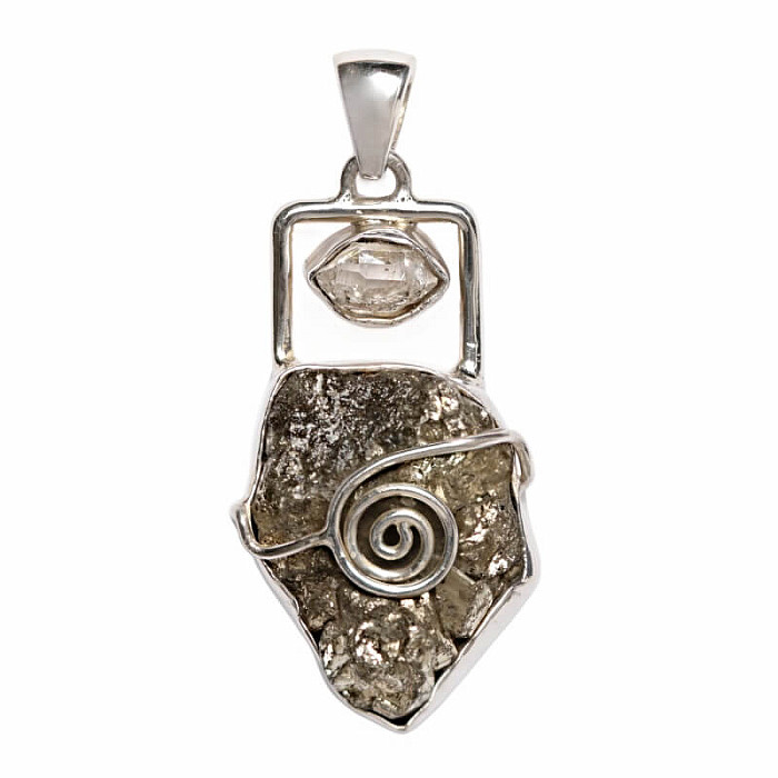 Designový přívěsek pyrit stříbro Ag 925 P1652 - 3