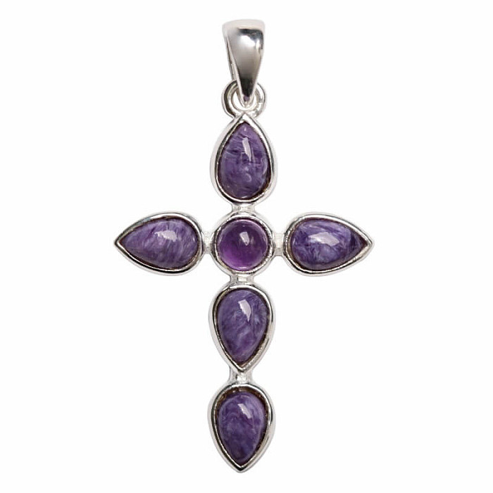 Designový přívěsek s čaroitem stříbro Ag 925 P376 - 2