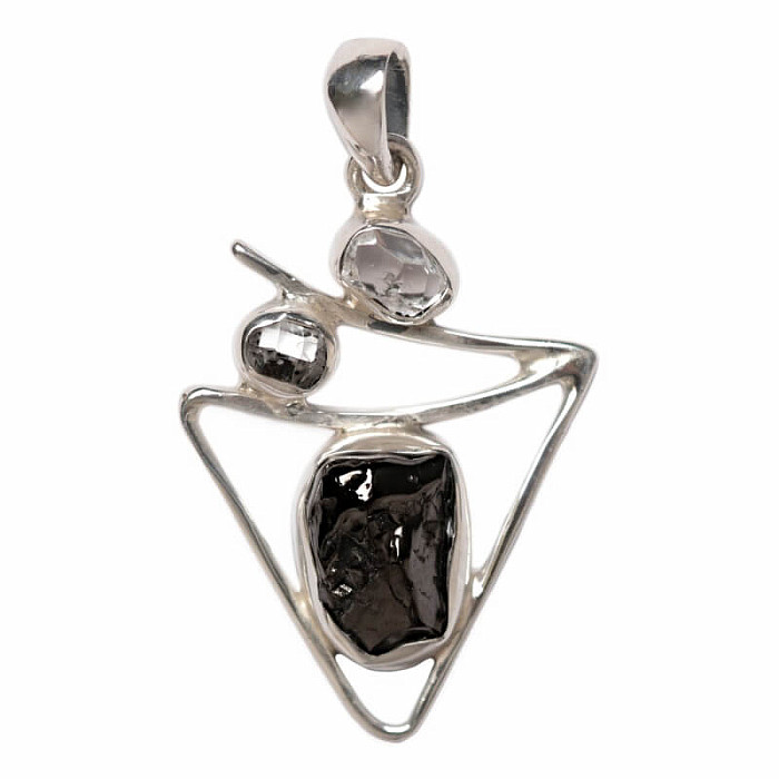 Designový přívěsek šungit stříbro Ag 925 P161 - 2