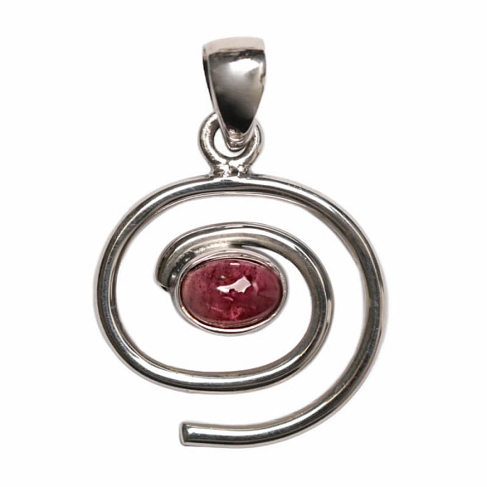 Designový přívěsek turmalín růžový stříbro Ag 925 P496 - 1