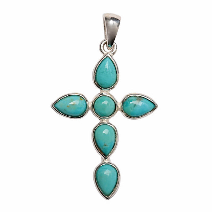 Designový přívěsek tyrkys modrý stříbro Ag 925 P503 - 2