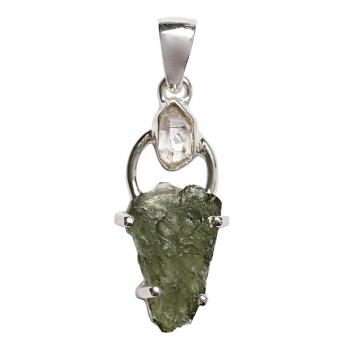 Designový přívěsek vltavín stříbro Ag 925 P326 - 2