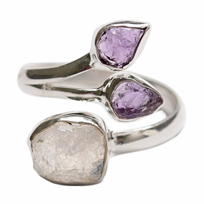 Designový prsten měsíční kámen duhový stříbro Ag 925 R670 - 60 mm (US 9