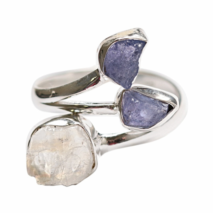 Designový prsten měsíční kámen duhový stříbro Ag 925 R671 - 58 mm (US 8