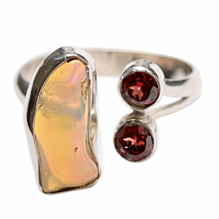 Designový prsten s etiopským opálem stříbro Ag 925 R622 - 56 mm (US 7