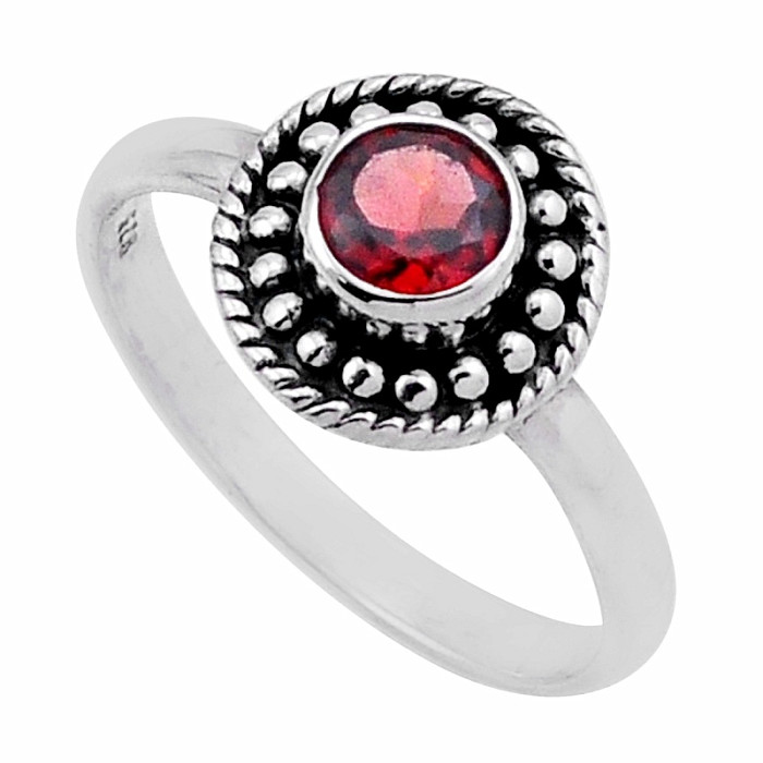 Granát broušený prsten stříbro Ag 925 43918 - 54 mm (US 7)