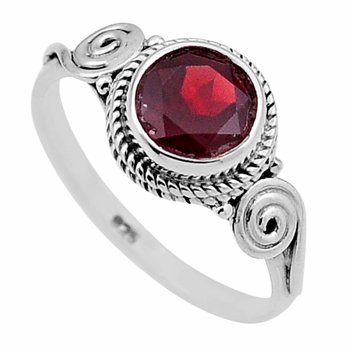 Granát broušený prsten stříbro Ag 925 47552 - 54 mm (US 7)