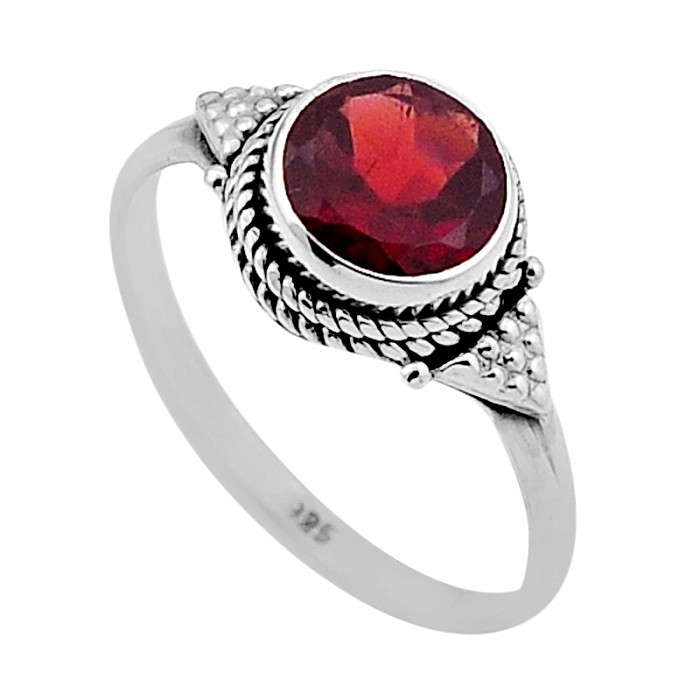 Granát broušený prsten stříbro Ag 925 47827 - 52 mm (US 6)