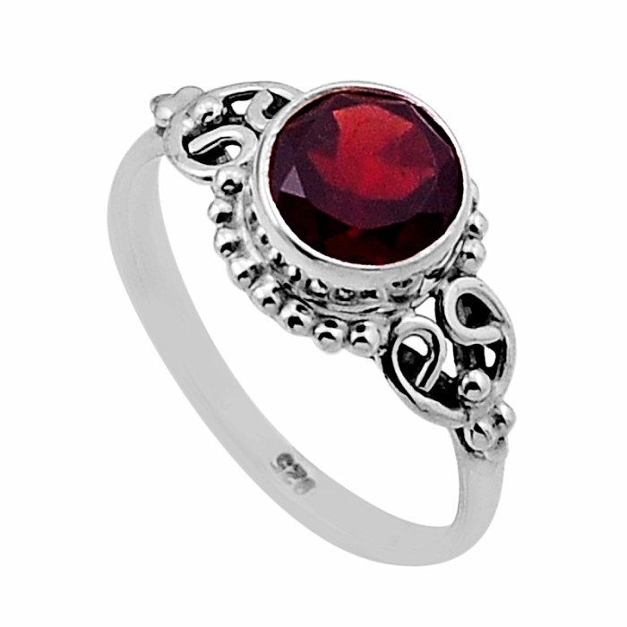 Granát broušený prsten stříbro Ag 925 47863 - 54 mm (US 7)