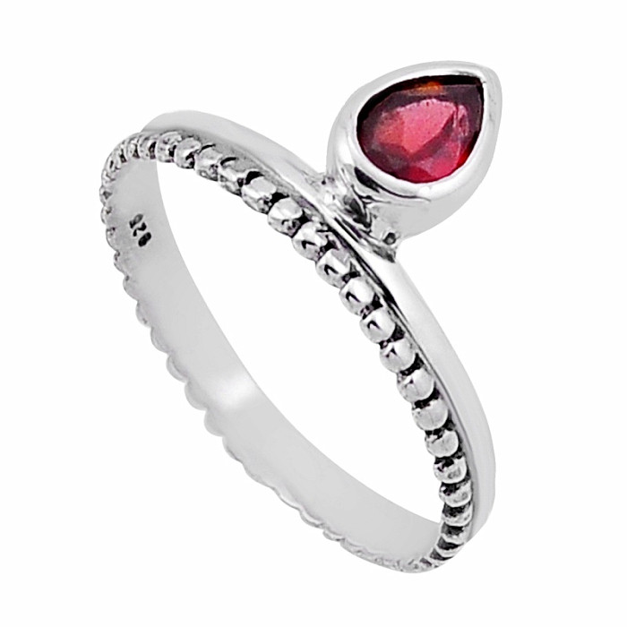 Granát broušený prsten stříbro Ag 925 49447 - 56 mm (US 7