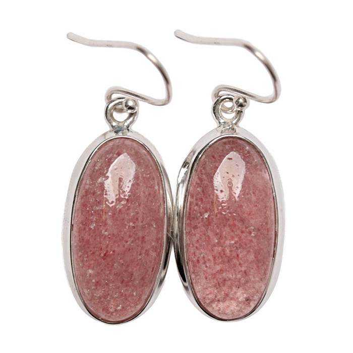 Křišťál jahodový náušnice stříbro Ag 925 E226 - 2