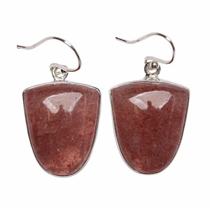 Křišťál jahodový náušnice stříbro Ag 925 E30 - 2 cm