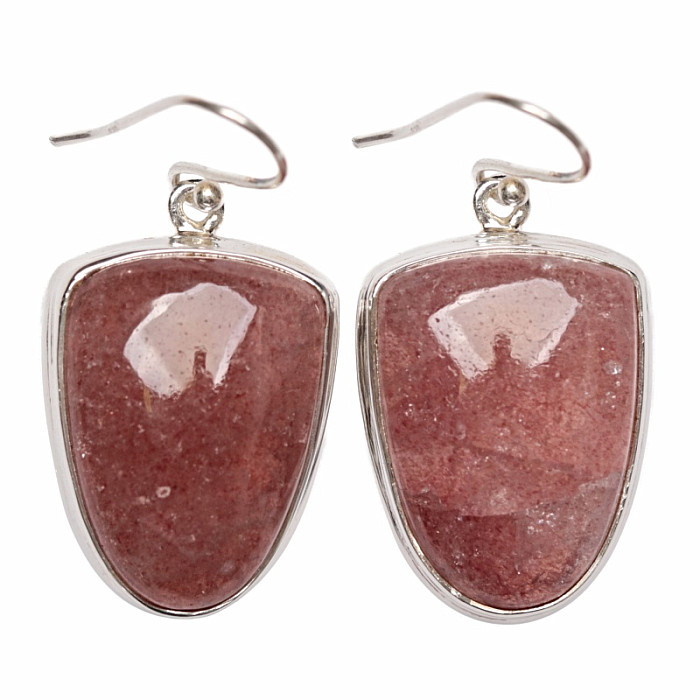 Křišťál jahodový náušnice stříbro Ag 925 E49 - 2