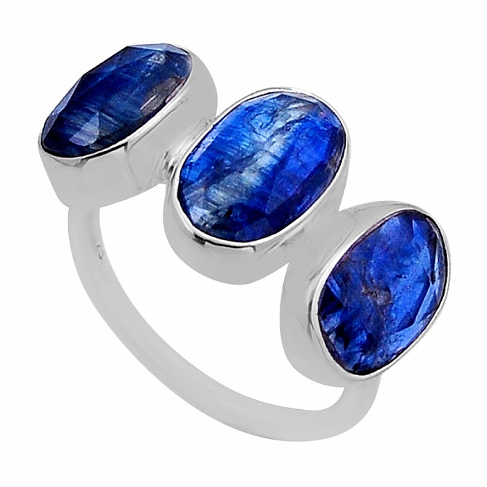 Kyanit modrý broušený prsten stříbro Ag 925 52815 - 54 mm (US 7)