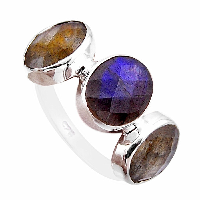 Labradorit duhový prsten stříbro Ag 925 52819 - 55 mm (US 7