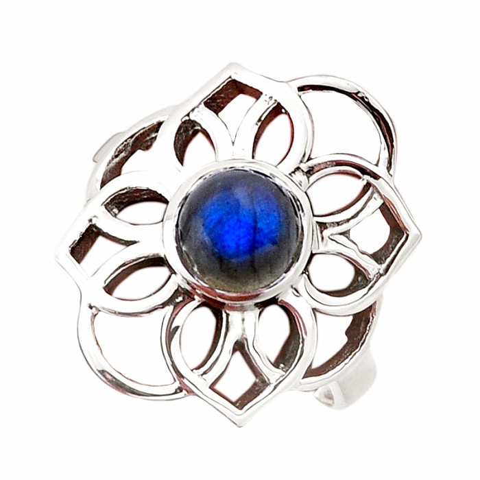 Labradorit duhový prsten stříbro Ag 925 54920 - 60 mm (US 9