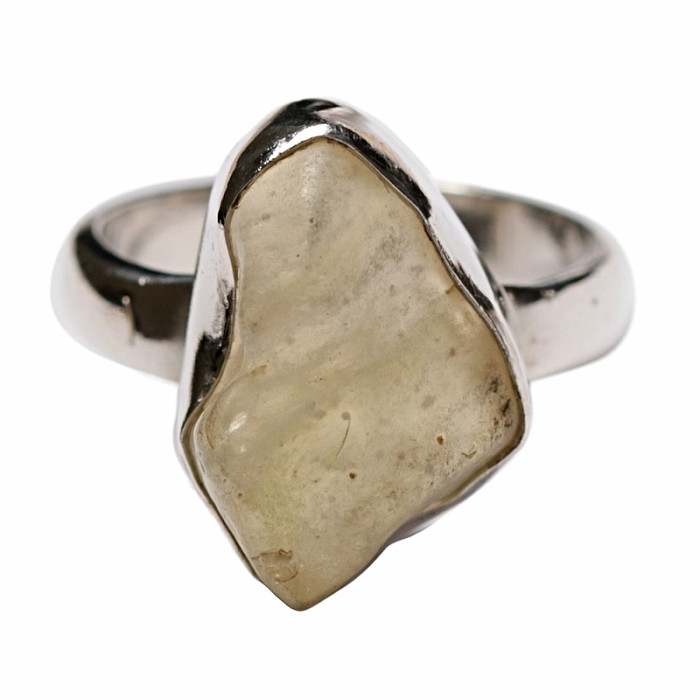 Libyjské pouštní sklo prsten stříbro Ag 925 R257 - 51 mm (US 5