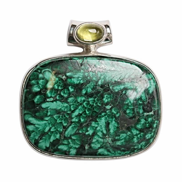 Malachit přívěsek stříbro Ag 925 P46 - 3 cm