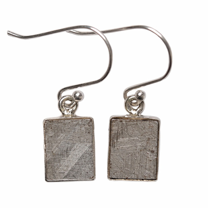 Meteorit Muonionalusta náušnice stříbro Ag 925 E382 - 1