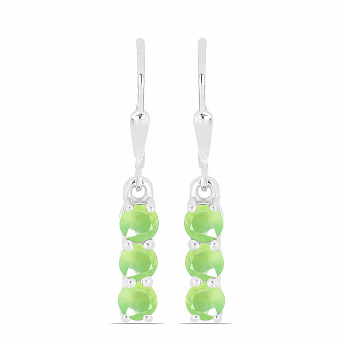 Náušnice stříbrné s kabošony prehnitu Ag 925 014969 PREH - 1