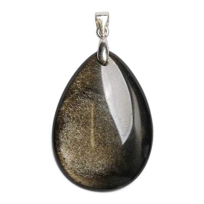 Obsidián zlatý přívěsek stříbro Ag 925 č. 3 - 3