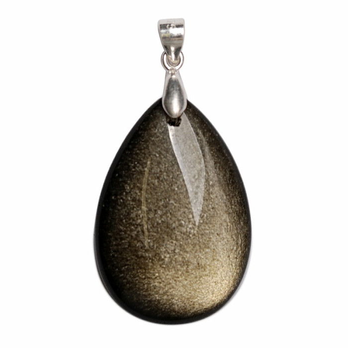 Obsidián zlatý přívěsek stříbro Ag 925 č. 4 - 2
