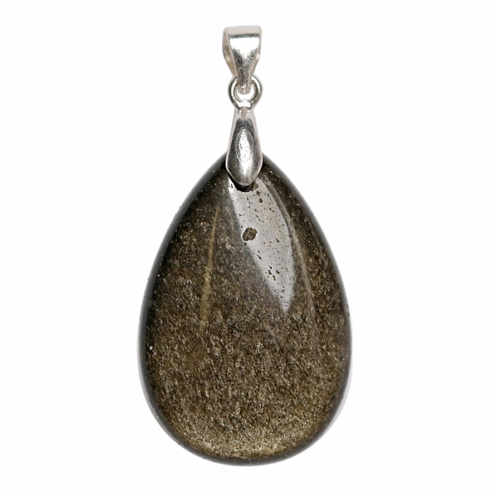 Obsidián zlatý přívěsek stříbro Ag 925 č. 8 - 2