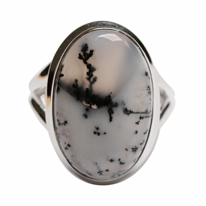 Opál dendritický prsten stříbro Ag 925 R20 - 52 mm (US 6)